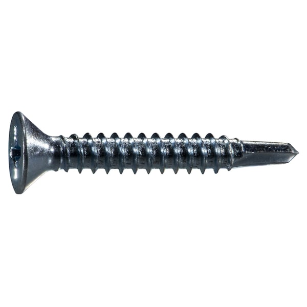 Midwest Fastener Self-Drilling Screw, #12 x 1-1/2 in, Zinc Plated Steel Flat Head Phillips Drive, 20 PK 931433 - main